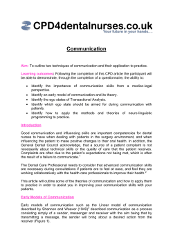 Communication - CPD for dental nurses