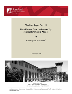 Access to credit - Stanford Center for International Development