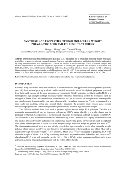 synthesis and properties of high molecular weight poly(lactic acid)