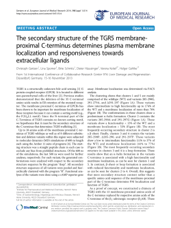 The secondary structure of the TGR5 membrane