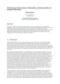 The Uneasy Compromise of Liberalism and Corporatism in Postwar