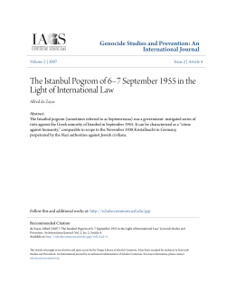 The Istanbul Pogrom of 6&ndash;7 September 1955 in the Light of