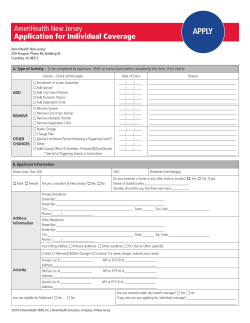 Application for Individual Coverage