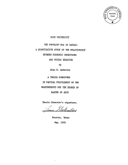 The Populist era in Kansas - Rice Scholarship Home