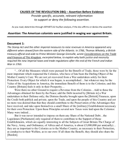 CAUSES OF THE REVOLUTION DBQ