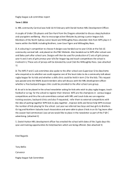 Rugby league sub committee report Term 1 2016 1. NRL community