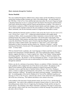 Marion Manifold_ Marie Antoinette through the Notebook, 2012