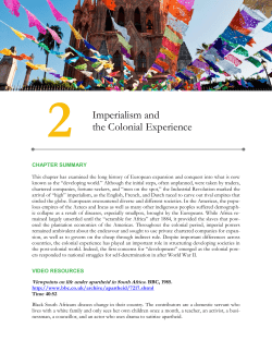 Chapter Two: Imperialism and the Colonial Experience