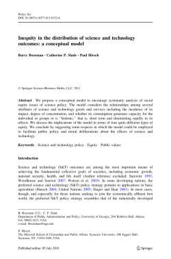 A conceptual model - Center for Science and Technology Policy