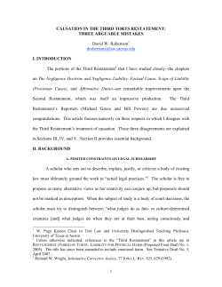 Causation in the Third Torts Restatement: Three