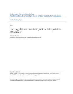 Can Legislatures Constrain Judicial Interpretation of Statutes?