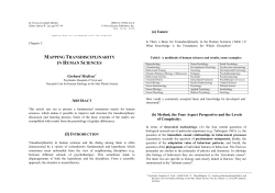 MAPPING TRANSDISCIPLINARITY IN HUMAN SCIENCES