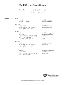 The Difference/Sum of Cubes