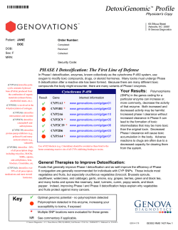 PHASE I Detoxification: The First Line of Defense