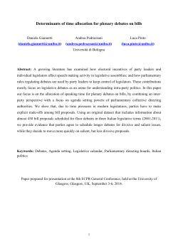 Determinants of time allocation for plenary debates on bills