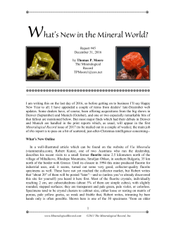 What`s New in the Mineral World?