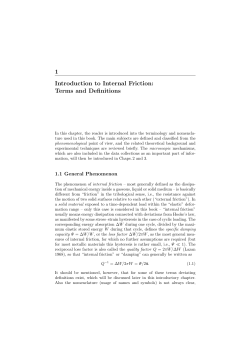 1 Introduction to Internal Friction: Terms and Definitions