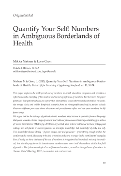Quantify Your Self! Numbers in Ambiguous Borderlands of Health