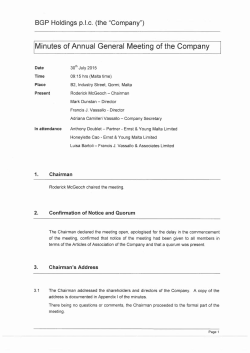 Annual General Meeting 2015 - Minutes