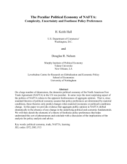 The Peculiar Political Economy of NAFTA