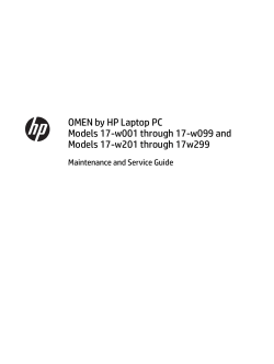OMEN by HP Laptop PCModels 17-w001 through 17