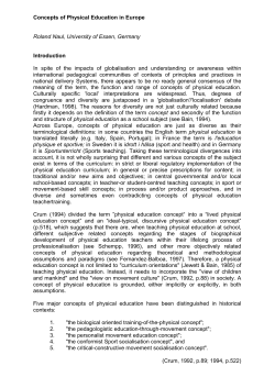 Chapter 2: Concepts of Physical Education in Europe