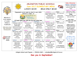 Lunch Menu - Arlington Public Schools