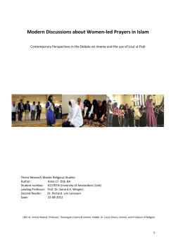 Modern Discussions about Women-led Prayers in Islam - UvA-DARE
