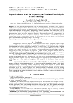 Improvisation as Atool for Improving the Teachers Knowledge In
