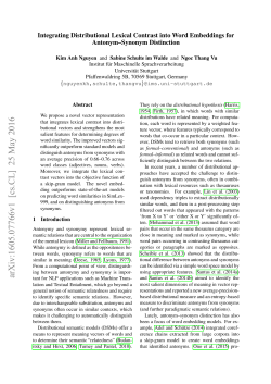 Integrating Distributional Lexical Contrast into Word Embeddings for