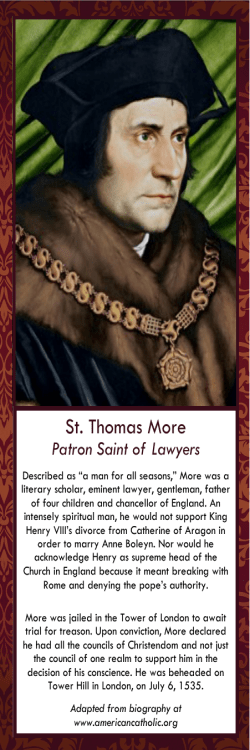 St. Thomas More - Catholic Lawyers Guild of Central Florida