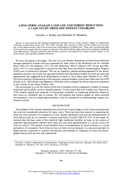 long-term anasazi land use and forest reduction: a case study from