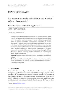 STATE OF THE ART Do economists make policies? On the political