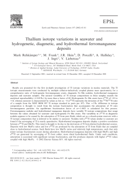 Thallium isotope variations in seawater and hydrogenetic