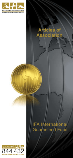 Articles of Association - IFA International Financial Advisors KSCC