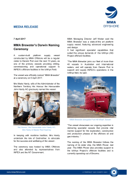 MEDIA RELEASE MMA Brewster`s Darwin