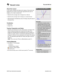 Secant Lines - TI Education