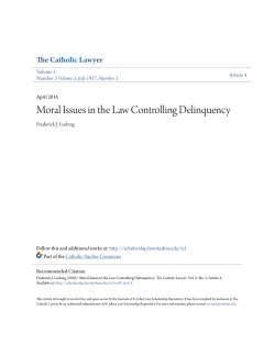 Moral Issues in the Law Controlling Delinquency