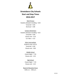 School Start/Stop Times - Streetsboro City Schools