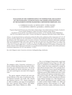 Evaluation of the combined effect of temperature and salinity on the