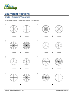 Grade 4 Fractions Worksheet - Equivalent fractions