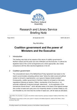 Coalition government and the power of Ministers and