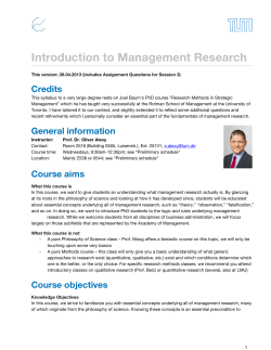 Introduction to Management Research