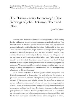 of the Writings of John Dickinson, Then and Now