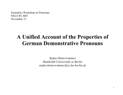 A Unified Account of the Properties of German
