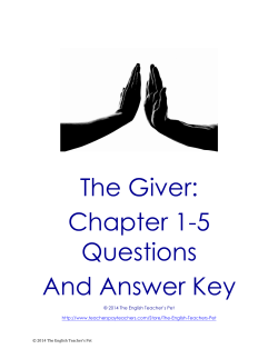 The Giver chapter 1-5 questions and answer key