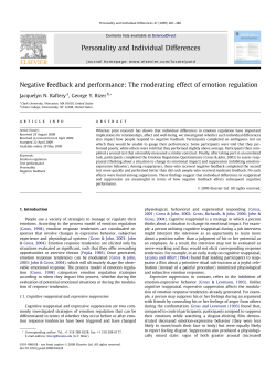 Negative feedback and performance: The moderating