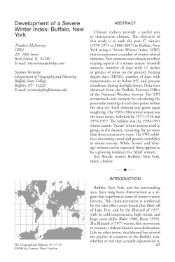 Development of a Severe Winter Index: Buffalo, New York Theodore