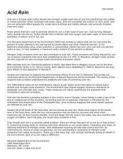 Acid Rain - Maryland Department of the Environment