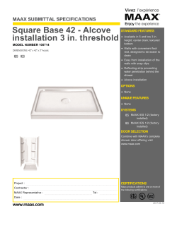 Square Base 42 - Alcove installation 3 in. threshold